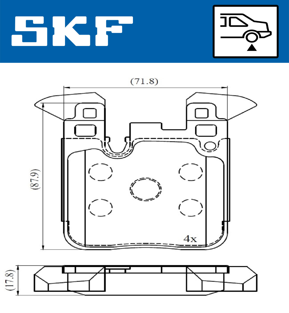 Set placute frana,frana disc VKBP 90554 SKF